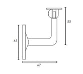 MOD 50 - ROUND 316 STAINLESS STEEL WALL SUPPORT SWIVEL FLAT SADDLE